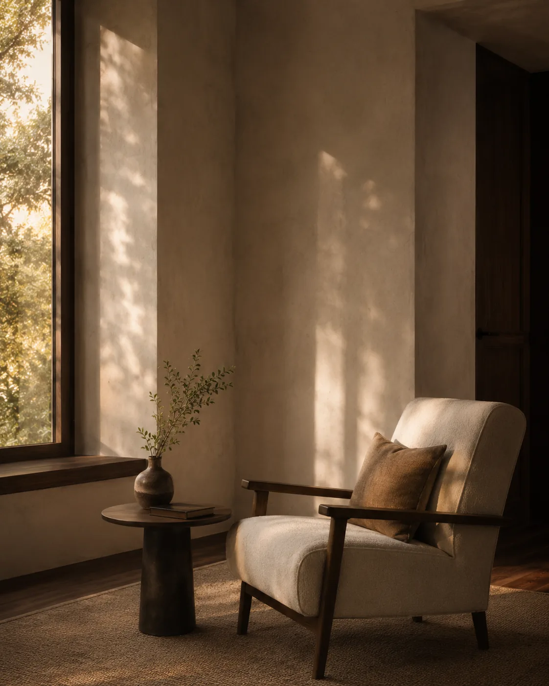 Rainy overcast light seen through a window